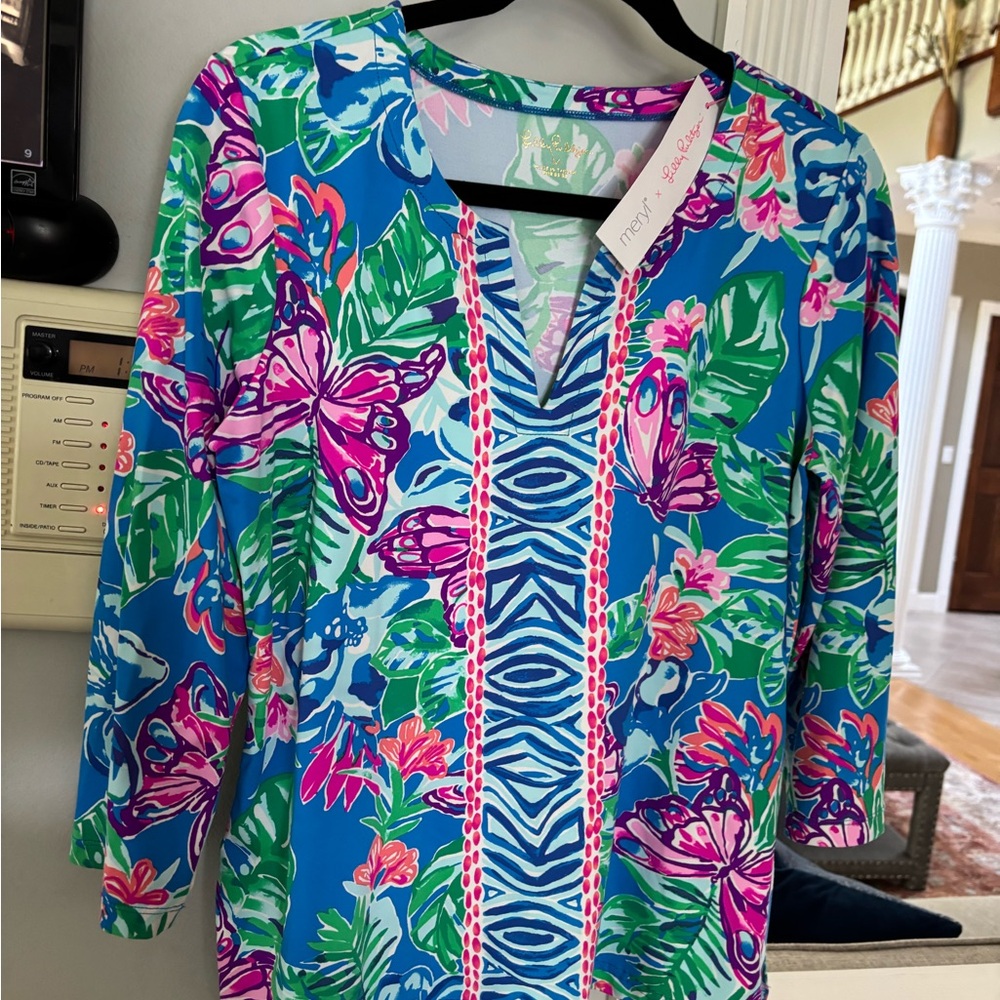 Lilly Pulitzer Women's Blue Floral Top
